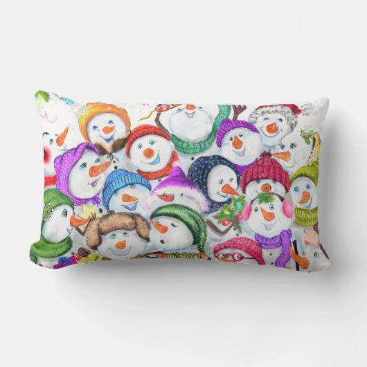 Snowmans Noël Lumbar cadeau Coussin (Recto)