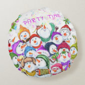 Snowmans Noël Round Coussin (Dos)