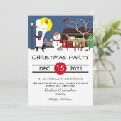 Snowman's Party Happy Holidays Invitation (Debout devant)