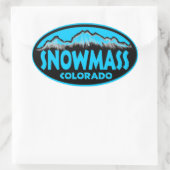 Snowmass Colorado bleu ovale autocollants (Sac)
