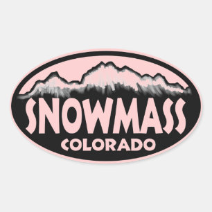 Snowmass Colorado stickers oval rose