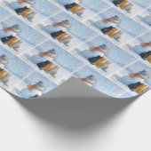 Snowmen and Cats In a Snowy Field Cadeaupapier (Hoek)