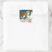 Snowmen Avec Arbre De Noël Étiquette de adresse Vi (Sac)