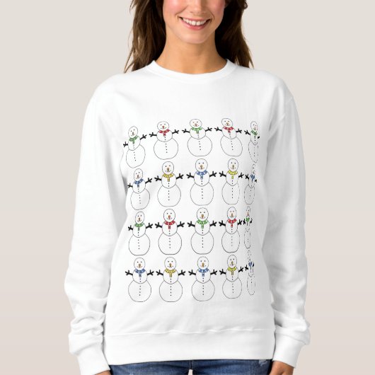 Snowmen Back and Front Ugly KerstSweater Trui (Voorkant)