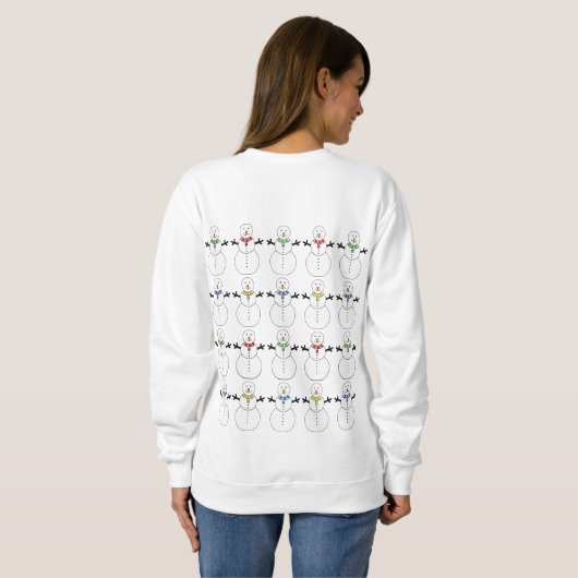 Snowmen Back and Front Ugly KerstSweater Trui (Achterkant volledig)