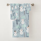 Snowmen Bath Towel Set Bad Handdoek (Insitu)