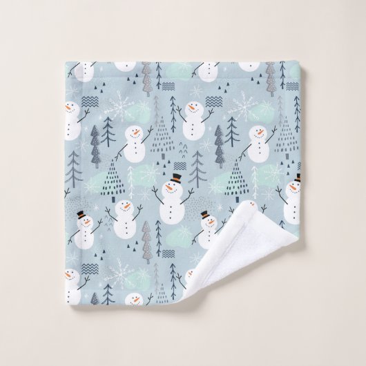 Snowmen Bath Towel Set Bad Handdoek (Wasdoekje)