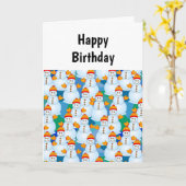Snowmen Birthday Card Kaart (Gele Bloem)