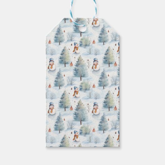 Snowmen Cadeaulabel (Voorkant)