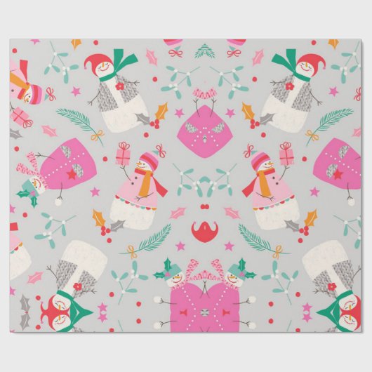 Snowmen Cadeaupapier (Vlak)
