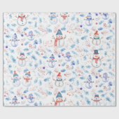 Snowmen Cadeaupapier (Vlak)