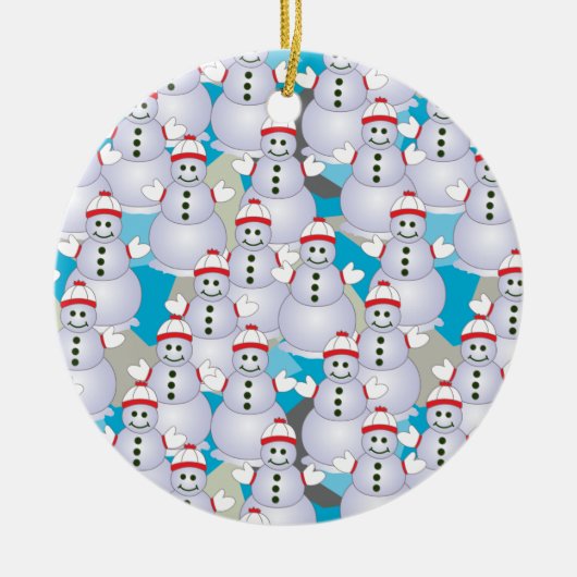 Snowmen Ceramic Ornament (Voorkant)