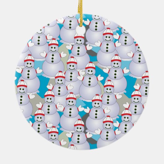 Snowmen Ceramic Ornament (Achterkant)