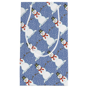 Snowmen dans le sac cadeau de Noël neige