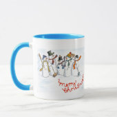 Snowmen de Noël Ringer Mug (Gauche)