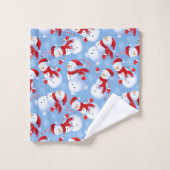 Snowmen de Noël, Snowflakes et Sucres de canne (Gant de toilette)
