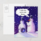 Snowmen eet geen bonen briefkaart (Voorkant / Achterkant)