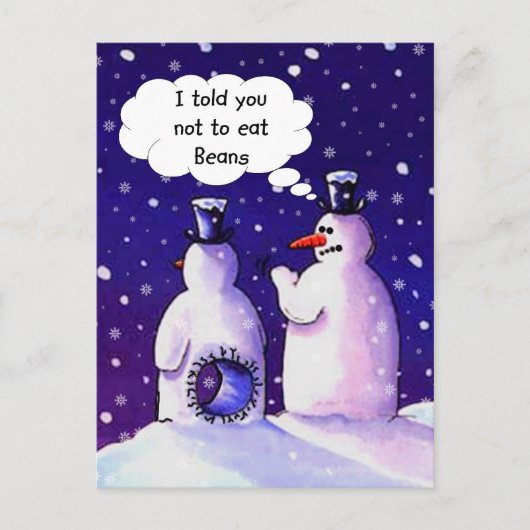 Snowmen eet geen bonen briefkaart (Voorkant)