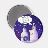 Snowmen eet geen bonen magneet (Voorkant / Achterkant)