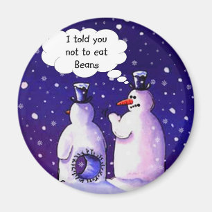 Snowmen eet geen bonen magneet
