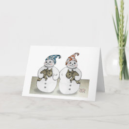 Snowmen en Bunnies Feestdagen Kaart