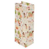 Snowmen en Gingerbrood Wijn Cadeautas (Voorkant Gekanteld)