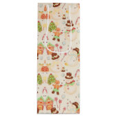 Snowmen en Gingerbrood Wijn Cadeautas (Voorkant)