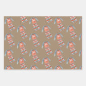 Snowmen en Jammies met kerstmis van Rustic Kraft Inpakpapier Vel (Voorkant 3)