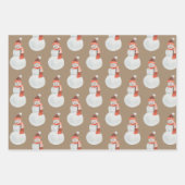 Snowmen en Jammies met kerstmis van Rustic Kraft Inpakpapier Vel (Voorkant 2)
