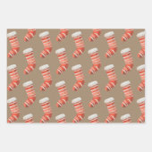 Snowmen en Jammies met kerstmis van Rustic Kraft Inpakpapier Vel (Voorkant)