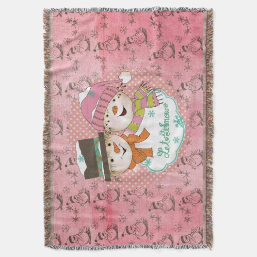 Snowmen en meer Snowmen Holiday Throw Deken (Voorkant Verticaal)