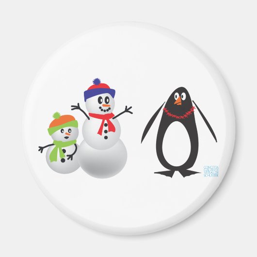 Snowmen en Penguin Magneet (Voorkant)