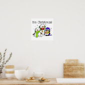 Snowmen en pinguïns Het is Kerstmis Poster (Keuken)