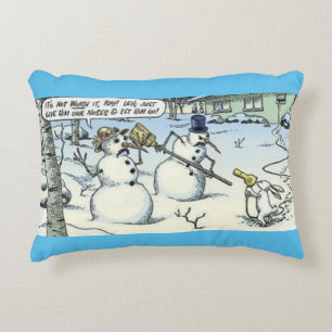 Snowmen en Rabbit Standoff Decoratief Kussen
