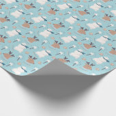 Snowmen en rendieren cadeaupapier (Hoek)