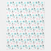 Snowmen en Snowflakes Kerstfeestdag Fleece Deken (Voorkant)