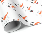 Snowmen Faces Cadeaupapier (Rol Hoek)