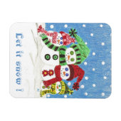 Snowmen familie premium magnet magneet (Horizontaal)