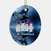 Snowmen Familie van Vier Keramisch Ornament (Rechts)