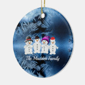 Snowmen Familie van Vier Keramisch Ornament (Links)