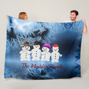 Snowmen Famille de quatre couvertures en polaire p