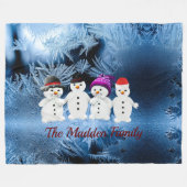 Snowmen Famille de quatre couvertures en polaire p (Devant (Horizontal))