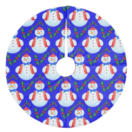 Snowmen Fleece Kerstboom Rok (Voorkant)