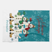 Snowmen Friends Cute Kerstmis Theedoek (Horizontaal)