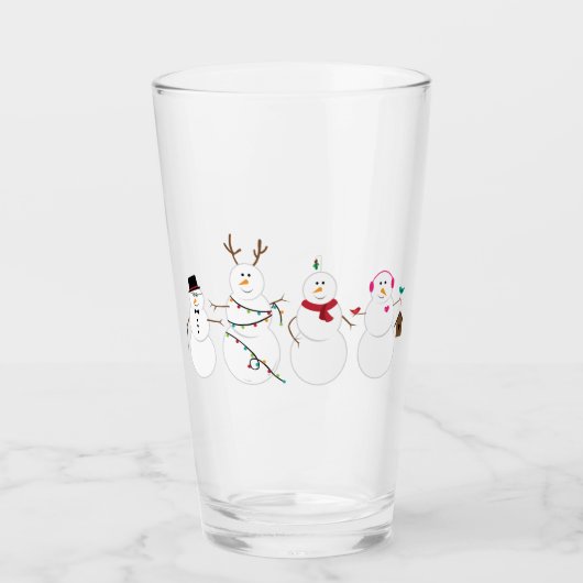 Snowmen Friends Glas (Voorkant)