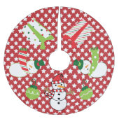 Snowmen, Gifts, Ornamenten Holiday Tree Skirt Kerstboom Rok (Voorkant)