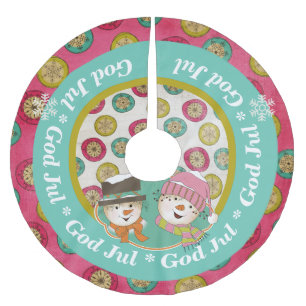 Snowmen God jul Holiday Tree Skirt Kerstboom Rok