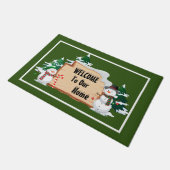 Snowmen Greeting Doormat Deurmat (Schuin)