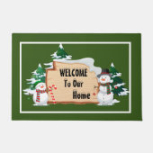 Snowmen Greeting Doormat Deurmat (Voorkant)