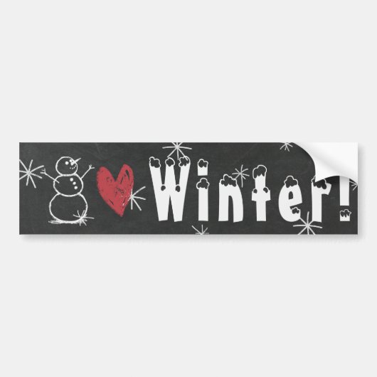 Snowmen Heart Winter Bumpersticker (Voorkant)